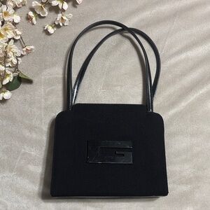 gucci black nylon hand bag
